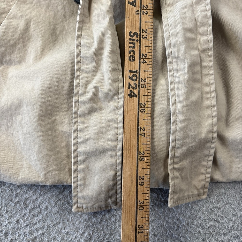 Quince Comfort Stretch Short Trench Coat Womens Large Khaki Tan Belted Cotton - Picture 5 of 14